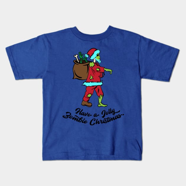 Halloween Zombie Santa with a bag Kids T-Shirt by holidaystore